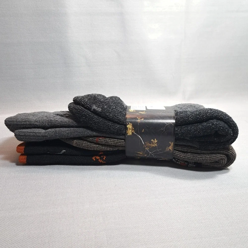 Carolina Ultimate RealTree 2 Pairs Black Camo Socks Men's Shoe 9-13 Made In‎ USA